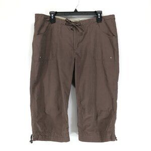 Columbia Hiking Capri Pants Women's Large Brown Adjustable Trail Outdoor Casual